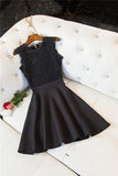 Black Boat Short Prom Dress,Scoop Stain Cheap Homecoming Dress,Party Dress