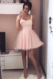 Pink Sweetheart Short Prom Dress,A Line Lace Up Homecoming Dress,Party Dress SH163