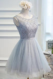 Chic Lace Beading Short Prom Dress, Cheap Homecoming Dress, Party Dress,SH203