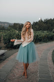 White Lace Two-Piece Long Sleeves Homecoming Dress with Tutu Skirt, SH207