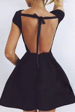 Sexy Black Open Back Homecoming Dress,Short Prom Dresses,SH257