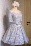Tulle Short Prom Dresses,A-Line Off Shoulder Homecoming Dress, SH262