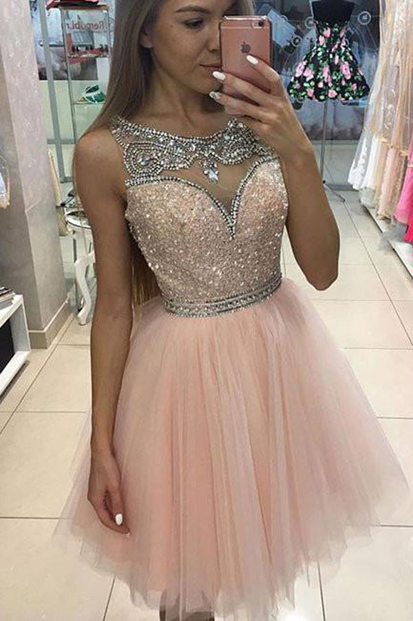 Juniors Homecoming Dresses,A-Line Scoop Homecoming Dress Prom Dresses, SH276