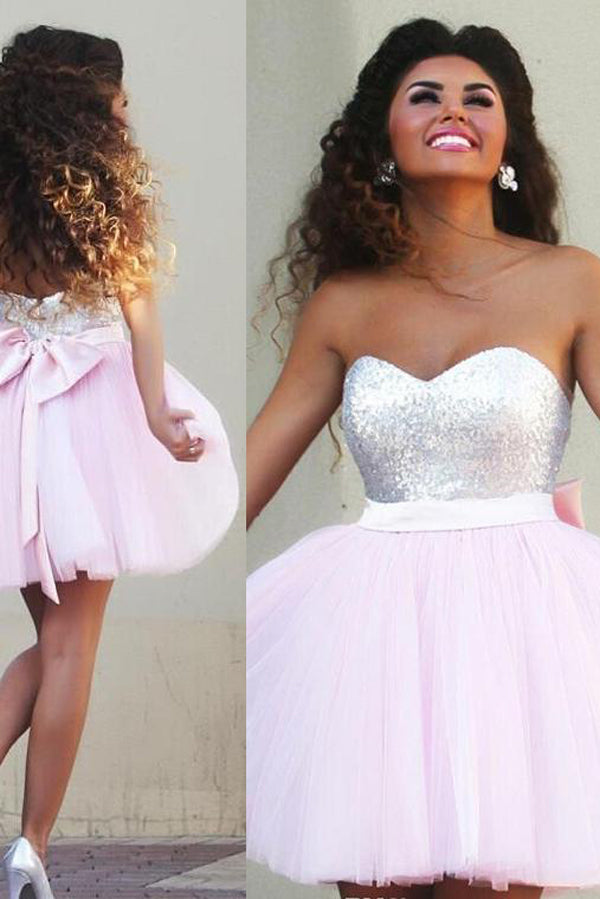 white christmas dresses Sparkly Sweetheart Cute Casual Graduation Dress Homecoming Dresses, SH335 –  Simidress