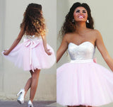 Sparkly Sweetheart Cute Casual Graduation Dress Homecoming Dresses from simidress.com