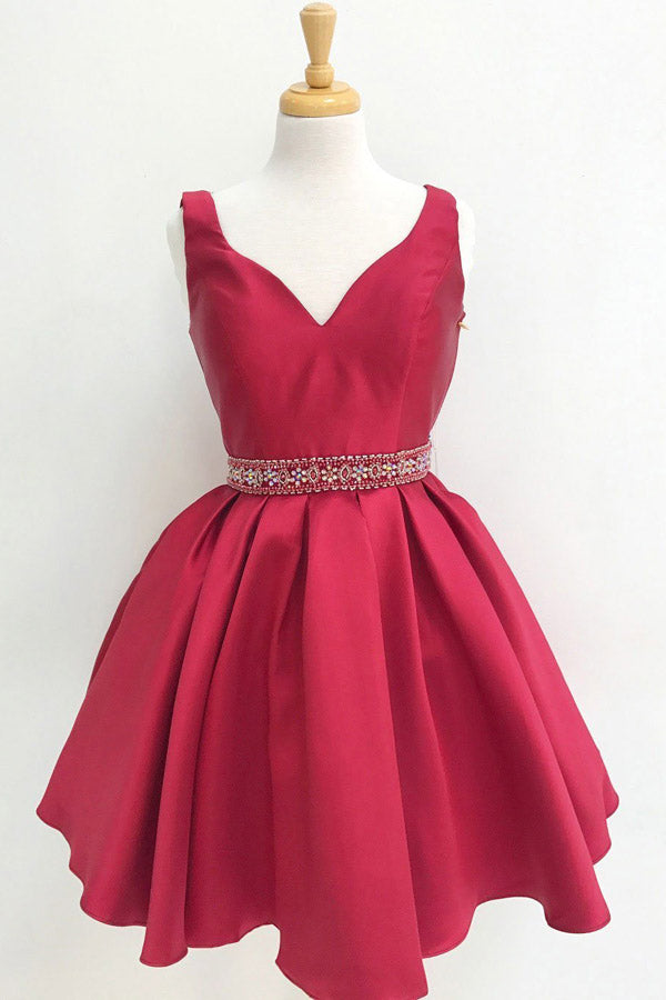 Burgundy A Line Beaded Homecoming Dresses for Junior, Short Prom Dress, SH401 Simidress Burgundy A Line Beaded Homecoming Dresses for Junior, Short Prom Dress, SH401 Simidress