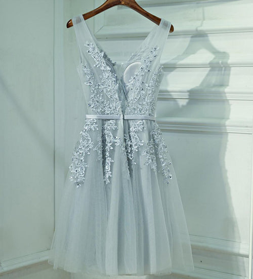 Baby Blue V Neck Off Shoulder Homecoming Dresses Graduation Dresses from simidress.com