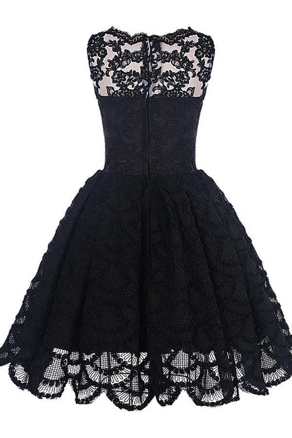 A-Line Sleeveless Black Homecoming Dress,Cheap Lace Prom Dresses Short Simidress A-Line Sleeveless Black Homecoming Dress,Cheap Lace Prom Dresses Short Simidress