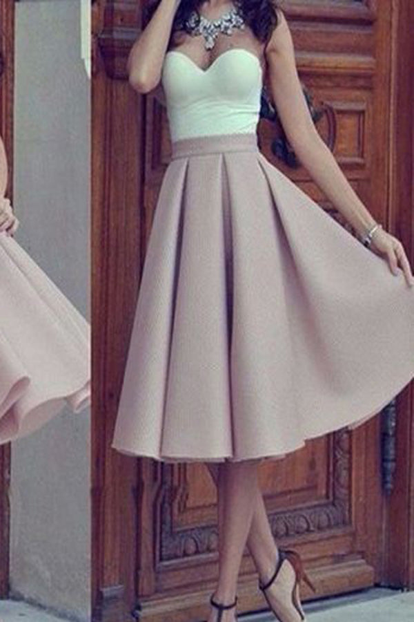 Unique Mismatched Simple Strapless Sweetheart Homecoming Short Prom Dress, SH367