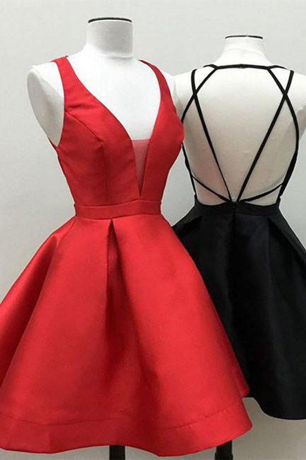 sexy red and black dress Black Little Dresses Red Homecoming Dress Sexy Short Prom Dresses Party Dress, SH377 – Simidress