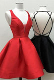 Black Little Dresses Red Homecoming Dress Sexy Short Prom Dresses Party Dress, SH377