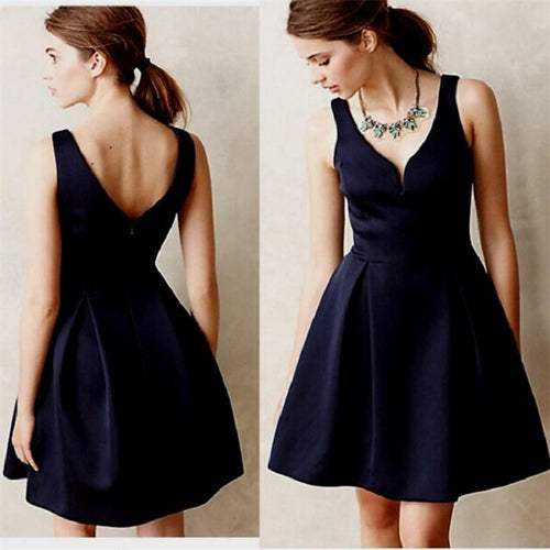 Unique Cocktail Dress V Neck Zipper Homecoming Dress Short Party Dresses, SH384 at simidress.com