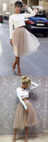 Chic Two Piece Scoop Long Sleeve Homecoming Dresses, Short Prom Dress, SH403 at simidress.com