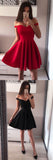 Red Sleeveless Simple A-line Off-shoulder Short Prom Dress, Homecoming Dresses from Simidress