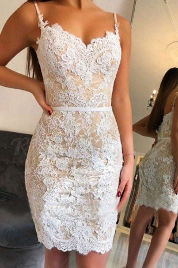 New Arrival Sweetheart Mermaid Lace Homecoming Dresses Short Party Dress, SH420