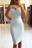 Beautiful Lace One Shoulder Mermaid Homecoming Dresses | Short Prom Dresses, SH423