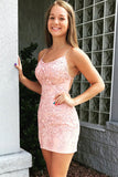 Cute Red Tie Back Sheath Homecoming Dresses | Short Prom Dress with Appliques, SH468 | simidress.com