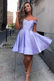 www.simidress.com offer Simple Pink Lace up Off-the-shoulder Homecoming Dresses Graduation Dress, SH483