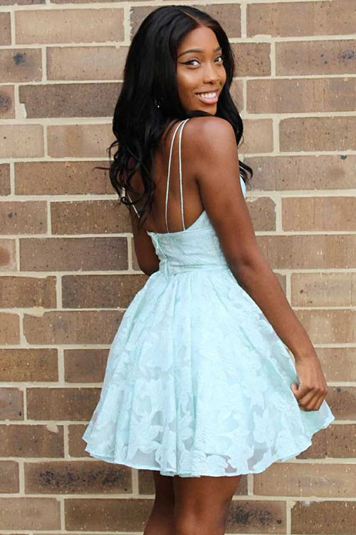 New Arrival Pink Spaghetti Straps A-line V-neck Lace Homecoming Dresses, SH490 Simidress New Arrival Pink Spaghetti Straps A-line V-neck Lace Homecoming Dresses, SH490 Simidress