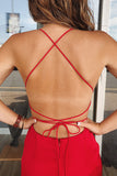 www.simidress.com | Red Simple Sheath Halter Straps Homecoming Dresses, Short Prom Dresses, SH502