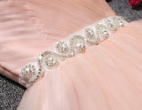 Blush Pink Tulle Strapless Sweetheart Neck Short Prom Dresses, Homecoming Dress,SH50