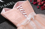 Blush Pink Tulle Strapless Sweetheart Neck Short Prom Dresses, Homecoming Dress,SH50
