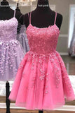 Lace Homecoming Dress, Short Prom Dresses With Appliques, SH553