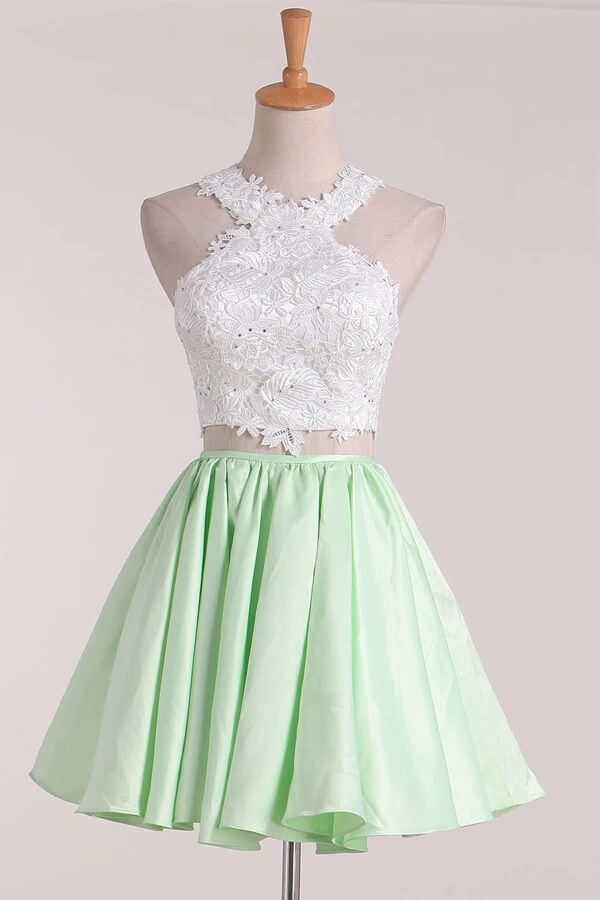A-line Two Piece Homecoming Dresses With Appliques,SH556 | Simidress A-line Two Piece Homecoming Dresses With Appliques,SH556 | Simidress