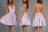 Lilac Homecoming Dress,Party Dress,Prom Dresses,Ruffled Cocktail Dress,SH59 - Simidress