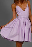 Lilac Homecoming Dress,Party Dress,Prom Dresses,Ruffled Cocktail Dress,SH59