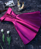 Purple Cheap Short Prom Dresses for Girls,Simple Satin Homecoming Dress, SH85