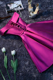 Purple Cheap Short Prom Dresses for Girls,Simple Satin Homecoming Dress, SH85