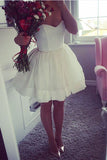 Cheap Sweetheart Short Prom Dress, White Homecoming Dress Party Dress,SH98
