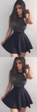 Black Homecoming Dress, Short Mini Prom Dress with Beading, Fashion Graduation Dress,SH99