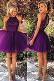 Young Girls Halter Sweet Heart Chiffon Short Homecoming Dresses,Graduation Dress, SH8