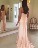 simidress.com offer Simple Blush Pink Chiffon One Shoulder Mermaid Long Prom Dresses, SP355