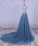 Simidress.com offer Charming A-line Scoop Tulle Long Prom Dress/Evening Dress with Flowers, SP395