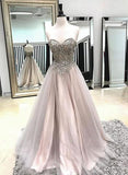 simidress.com offer Fabulous A-line Spaghetti Straps Sweetheart Tulle Prom Dress with Beading, SP434