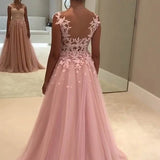 Find Beautiful Pink Ball Gown Chiffon Sweatheart Prom Dresses With Lace Appliques, SP578 at www.simidress.com