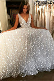 Sequined Sparkly Tulle Beaded Floor Length Prom Dress, Evening Dress, SP587