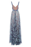 www.simidress.com supply A-line Lace V Neck Sleeveless Spaghetti Straps Floor Length Prom Dresses, SP617