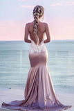 simidress.com supply Sexy Mermaid Open Back Spaghetti Straps Prom Dresses With Train, SP637