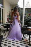 Lilac Satin Two Pieces Spaghetti Straps Sweetheart Prom Dresses with Bow, SP645 | Prom dresses lilac | long prom dresses | evening dresses | formal dresses | prom dresses simple | prom dresses cheap | prom gowns | two piece prom dresses | party dresses | Simidress