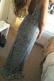 Fabulous Mermaid Long Spaghetti Prom Dress with Beading Appliques,SVD334