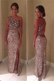 Glittering 1 Shoulder Prom Dresses,Sequin Prom Dresses,Party Prom Dresses,SVD368