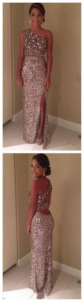 Glittering 1 Shoulder Prom Dresses,Sequin Prom Dresses,Party Prom Dresses,SVD368