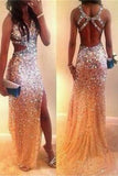 Gorgeous Long Backless Prom Dresses,Glittering Prom Dresses,Popular Prom Dresses,SVD375
