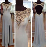 Elegant Glittering Long Prom Dresses,Sexy Prom Dresses,Cap Sleeves Prom Dresses,SVD381