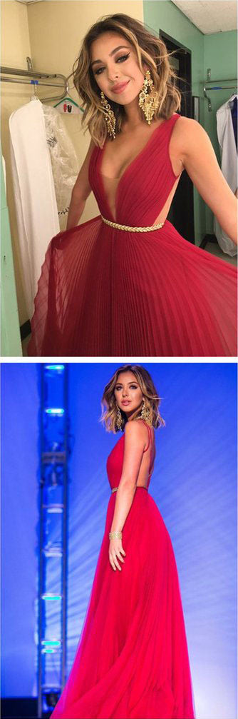 Red Chiffon backless Prom Dresses,Hot pink Prom Dresses,Prom Dresses,Cheap Prom Dress,SVD388
