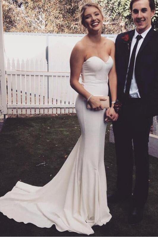 Light Pink Prom Dresses,Long Prom Dresses,Simple Mermaid Prom Dresses โ Simidress